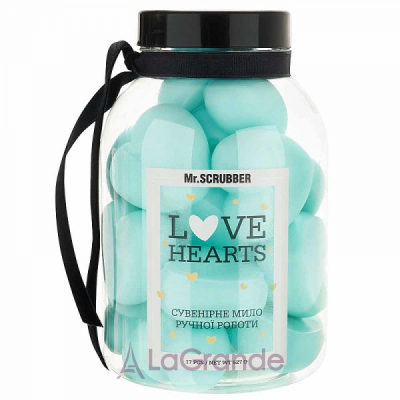 Mr.Scrubber Hand Made Soap Love Hearts Blue     