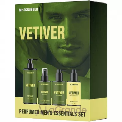 Mr.Scrubber Vetiver Perfumed Mens Essentials Set     