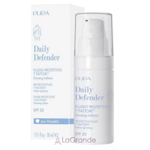Pupa Daily Defender Protective Fluid 7 Factors Indian Ginseng SPF 50 �������� ����� ��� ����