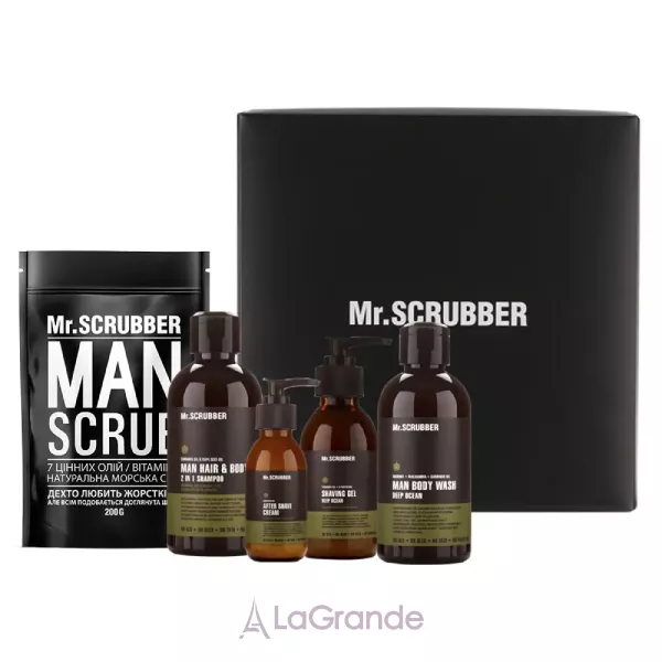 Mr.Scrubber Beauty Box For Man ����� ������������� (scr/200 g + sh/gel/250 ml + shm/250 ml + gel/125 ml + ash/cr/100 ml)