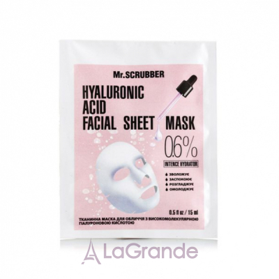 Mr.Scrubber Hyaluronic Acid Facial Sheet Mask 0,6%      