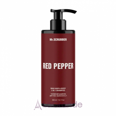 Mr.Scrubber Red Pepper Man Hair And Body 2 In 1 Shampoo      2  1  