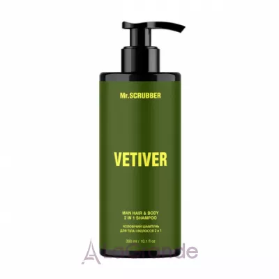 Mr.Scrubber Vetiver Man Hair And Body 2 In 1 Shampoo      2  1 