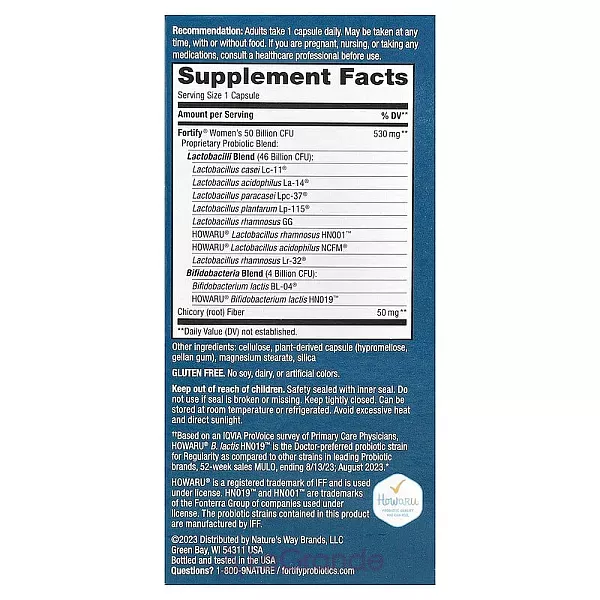 Nature's Way Fortify Women's Probiotic Extra Strength ��������� ��� ����, 50 ���� ���