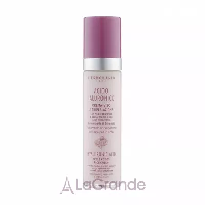 L'Erbolario Hyaluronic Acid Triple Action Face Cream Night Treatment ͳ      