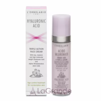 L'Erbolario Hyaluronic Acid Triple Action Face Cream for Combination Skin        