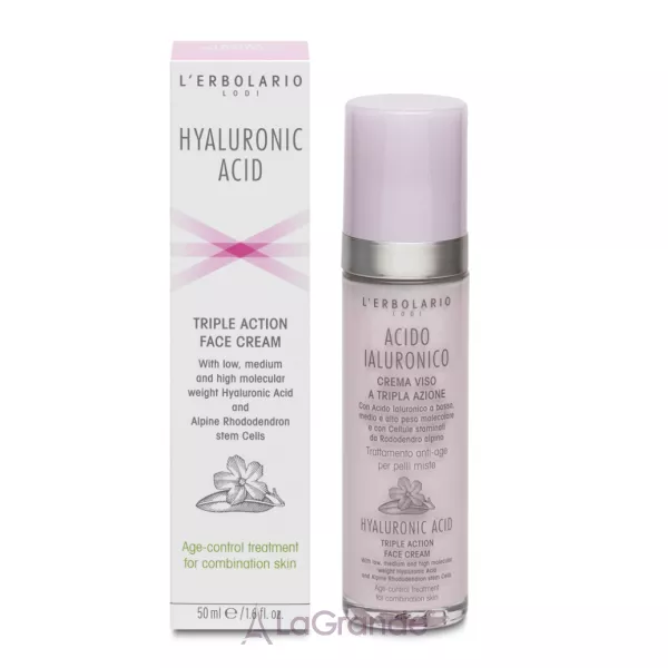 L'Erbolario Hyaluronic Acid Triple Action Face Cream for Combination Skin ���� � ������������ �������� ��� ��������������� ���� ����