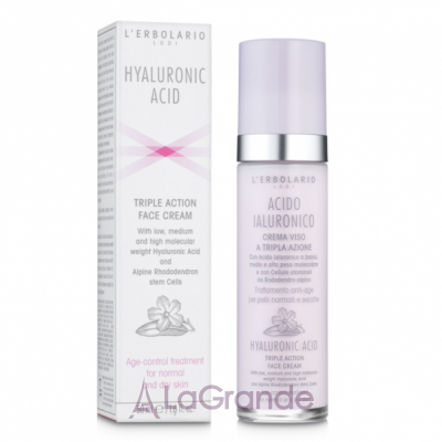 L'Erbolario Hyaluronic Acid Triple Action Face Cream normal and dry Skin          