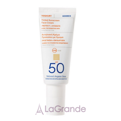 Korres Yoghurt Tinted Sunscreen Face Cream SPF50    