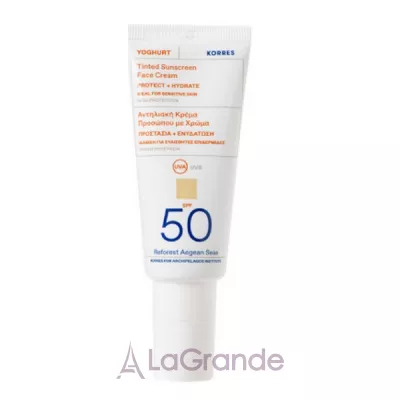 Korres Yoghurt Tinted Sunscreen Face Cream SPF50    