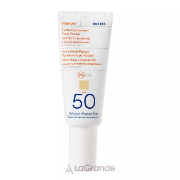 Korres Yoghurt Tinted Sunscreen Face Cream SPF50 ������������� ���� ��� �������