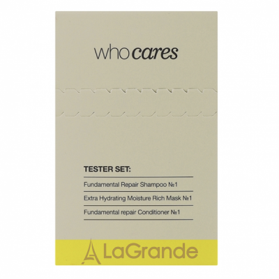 Who Cares Tester Set  (shm/3x10ml + h/cond/3x10ml + h/mask/3x10ml)