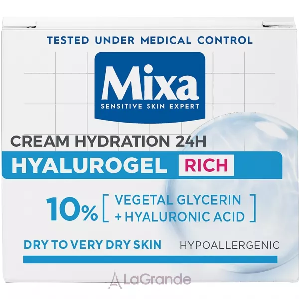 Mixa Hyalurogel Rich Intensive Hydration Cream �������������� ���� ��� �������, � ����������� �������� ��� ������� �� ������� ����