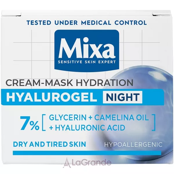 Mixa Hyalurogel Night Hydrating Cream-Mask ͳ���� ����-����� ��� ���������� ������� ���� ������� � ��������� � ����������� ��������