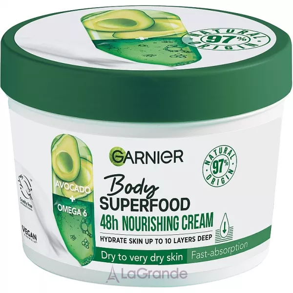 Garnier Body SuperFood Avocado Oil + Omega 6 Nourishing Cream ��������� ���� ��� ��� ��� ���� �� ���� ���� ����