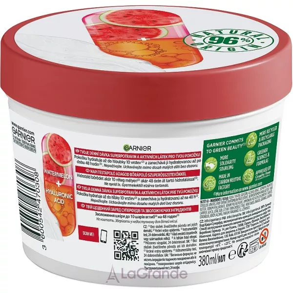 Garnier Body SuperFood Watermelon & Hyaluronic Acid Hydrating Gel-Cream �������������� ����-���� ��� ���������� ���� ���