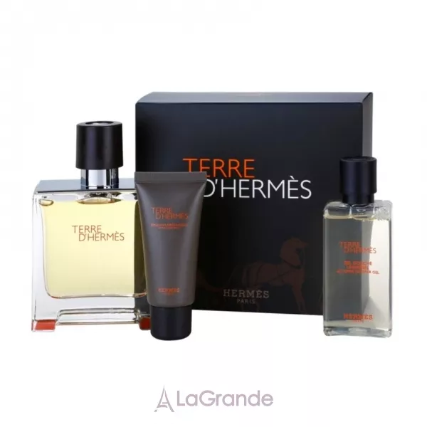 Hermes Terre D`Hermes Parfum ����� (��������������� ���� 75 �� + ������� ����� ������ 15 �� + ���� ��� ���� 40 ��)