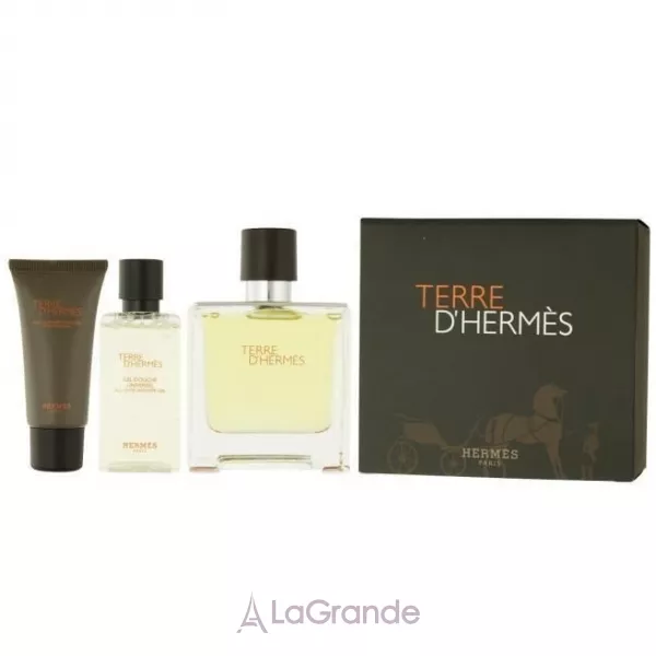 Hermes Terre D`Hermes Parfum ����� (��������������� ���� 75 �� + ������� ����� ������ 15 �� + ���� ��� ���� 40 ��)