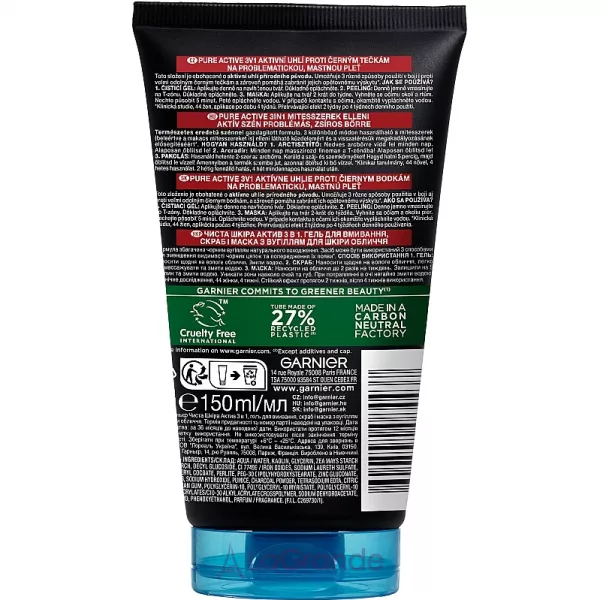 Garnier Pure Active 3in1 Charcoal ���� 3�1: ���� ��� ��������, ����� �� ����� � �������� ������� ��� �������