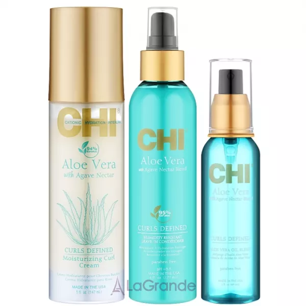 CHI Aloe Vera All Spiraled Out Kit ���� ��� ������� (h/cr/147ml + cond/177ml + h/oil/89ml)