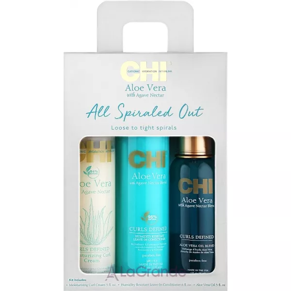 CHI Aloe Vera All Spiraled Out Kit ���� ��� ������� (h/cr/147ml + cond/177ml + h/oil/89ml)