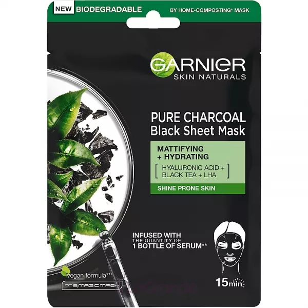 Garnier Skin Naturals Pure Charcoal Black Sheet Mask ����� �������� ����� 