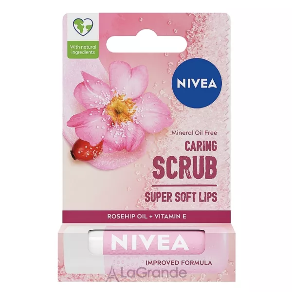 NIVEA Caring Scrub Super Soft Lips Rosehip Oil + Vitamin E �����-������� ��� ��� � ������ ���������