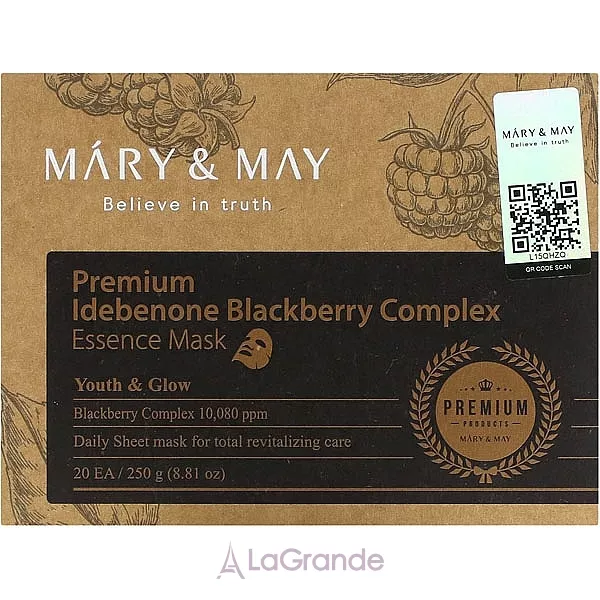 Mary & May Premium Idebenon Blackberry Complex Essence Mask �������� ����� � ���������� � �������� ����������