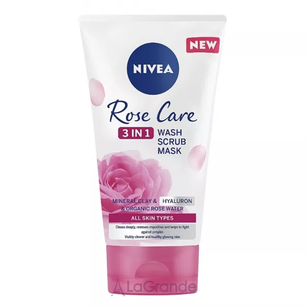 NIVEA Rose Care 3in1 Wash Scrub Mask �������� ��� �������� ���� 3�1 ��� ���� ����� ����
