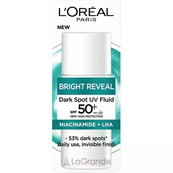 L'Oreal Paris Bright Reveal Dark Spot UV Fluid SPF 50+ ����� ��� ���� ���� ������ ���������� �����, � �������� ������ SPF 50+
