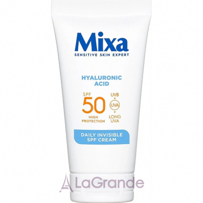 Mixa Hyaluronic Acid Daily Invisible SPF50 Cream                 SPF 50