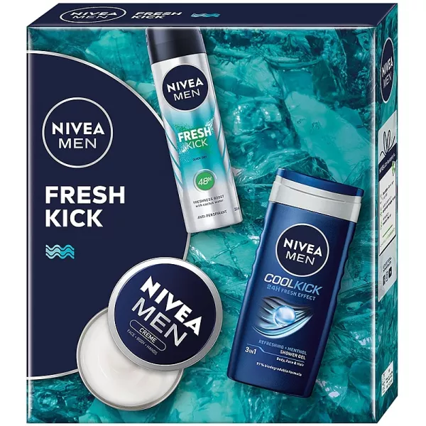 NIVEA MEN Fresh Kick 2024 ����� ������� (sh/gel/250ml + deo/150ml + cr/75ml)
