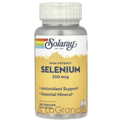 Solaray Selenium High Potency 200 mcg Veg Caps      