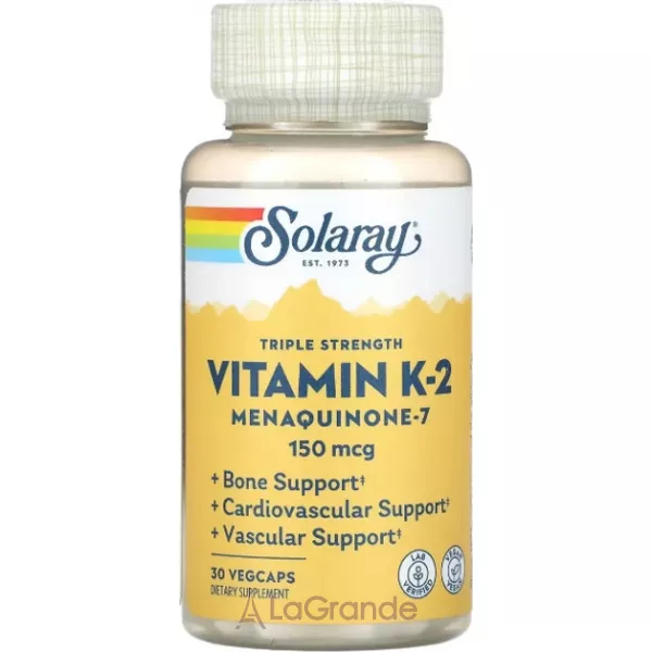 Solaray Triple Strength Vit K-2 MK-7 150mcg ������� ������� 