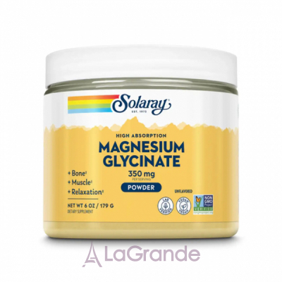 Solaray High Absorption Magnesium Glycinate Powder Unflavored   