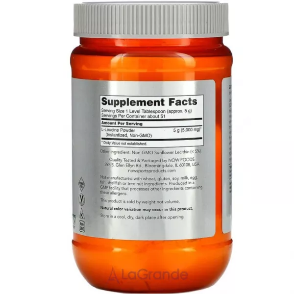 Now Foods Sports L-Leucine Powder ĳ������ ������� ������� L-������� (����)