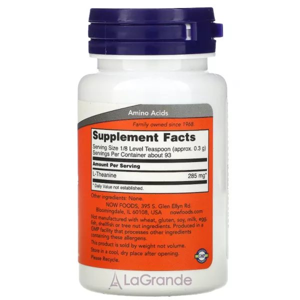 Now Foods L-Theanine Pure Powder L-������,������ �������