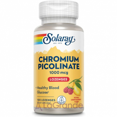 Solaray Chromium Picolinate 1000mcg Lozenges Lemon-Raspberry         