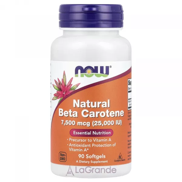Now Foods Natural Beta Carotene 7500mcg (25000IU) ����������� ����-������� 7500 ��� (25 000 ��),������� ��������