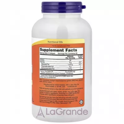 Now Foods Flax Oil 1000 mg   1000 