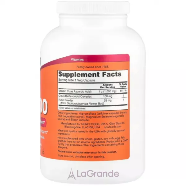 Now Foods Vitamin C-1000 ������� � 1000 �� � ��������������� (��������� �������� �������)