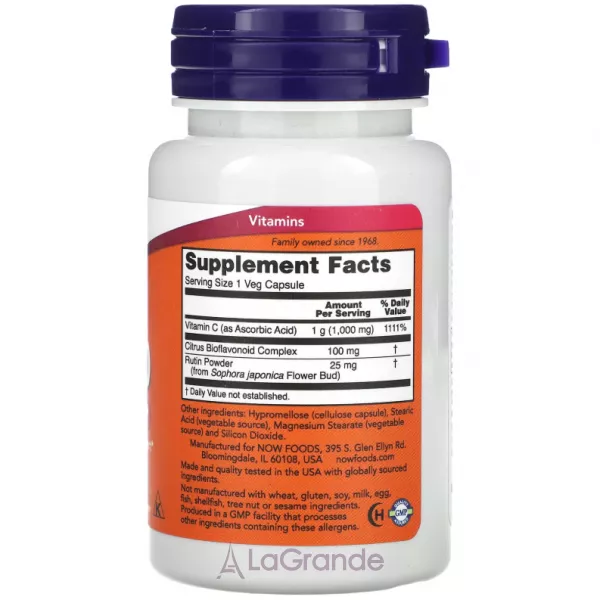 Now Foods Vitamin C-1000 ������� � 1000 �� � ��������������� (��������� �������� �������)
