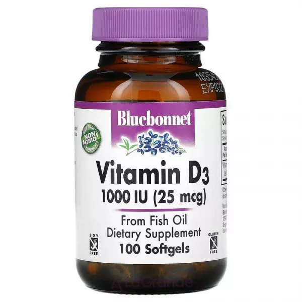 Bluebonnet Nutrition Vitamin D3 1000 IU ����������� ������� 