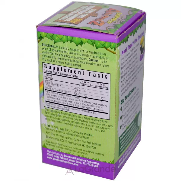Bluebonnet Nutrition Rainforest Animalz Vitamin D3 400 IU ����������� ������� ��� ����� 