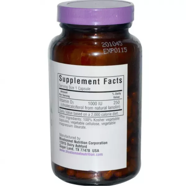 Bluebonnet Nutrition Vitamin D3 1000 IU ����������� ������� 