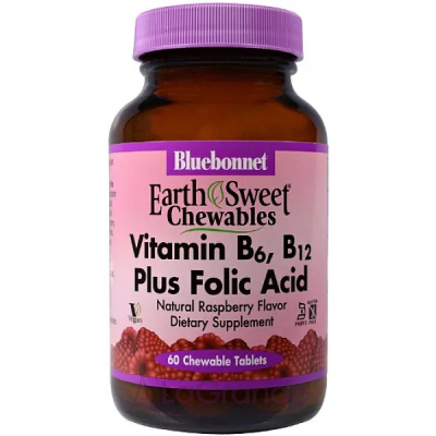 Bluebonnet Nutrition Vitamin B6, B12 Plus Folic Acid ĳ  