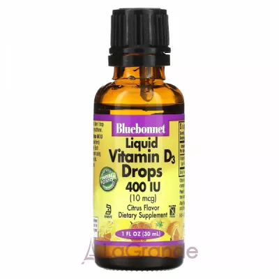 Bluebonnet Nutrition Liquid Vitamin D3 Drops 400 IU ĳ  