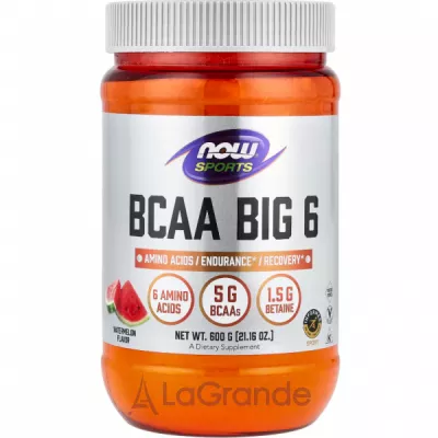 Now Foods Sports BCAA Big 6 Powder Watermelon  BCAA   