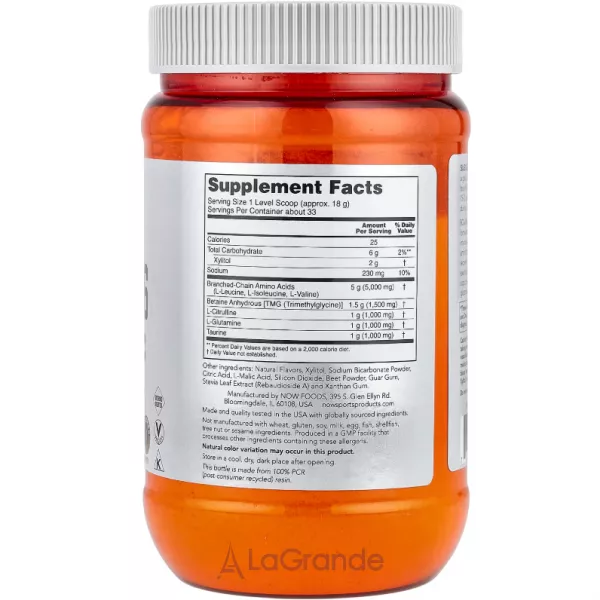 Now Foods Sports BCAA Big 6 Powder Watermelon ������������ BCAA ��� ������ 