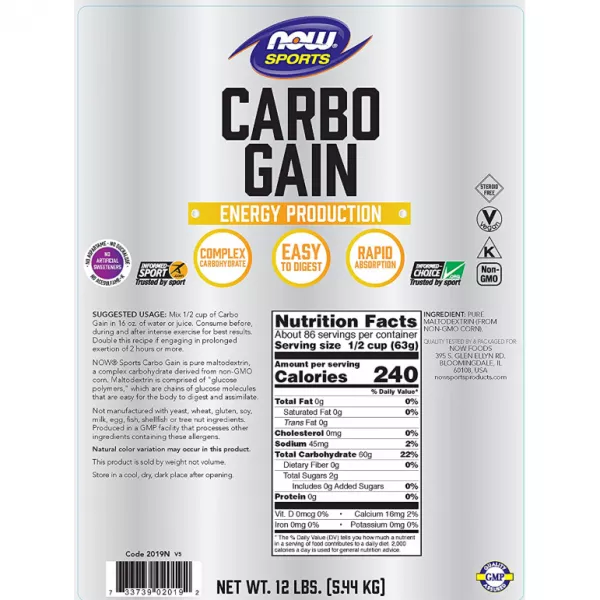Now Foods Sports Carbo Gain ������, ����� ��������